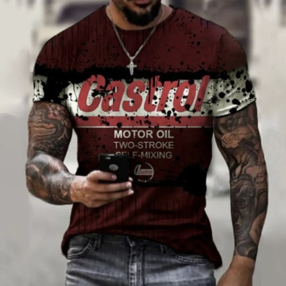 3/$25 Men's 3D Retro Printed Vintage Oil T-Shirt